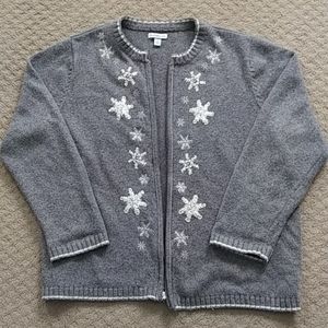 Women's 1x winter/holiday snowflake sweater
